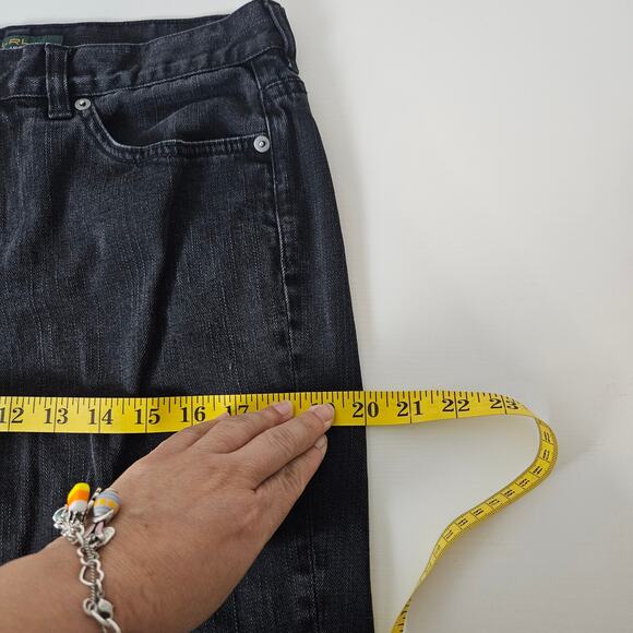 LRL Lauren Jeans Co Ralph Lauren Black Classic Straight Leg Jeans Sz10 Worn Look - Picture 9 of 10